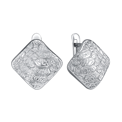 Серьги из серебра с позолотой и фианитами