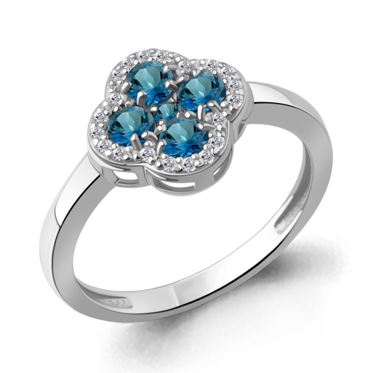 Браслет из серебра с топазами London и фианитами