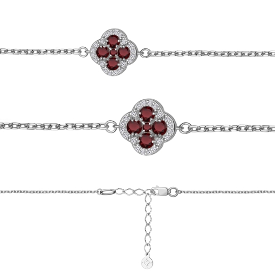 Браслет из серебра с фианитами