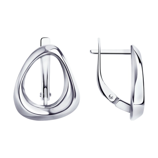 Серьги из серебра с финитами