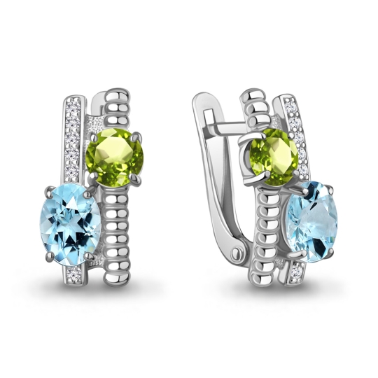 Серьги из серебра с позолотой