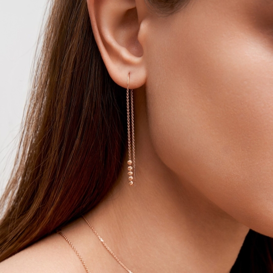 Серьги из золота с гранатами и фианитами