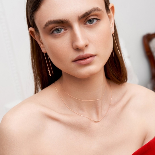 Серьги из золота с гранатами и фианитами