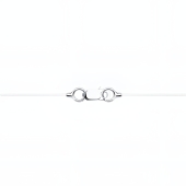 Колье на леске с серебряными вставками и фианитом