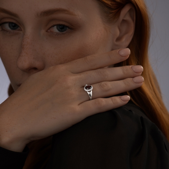 Обручальное кольцо из серебра с позолотой