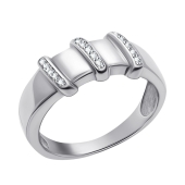 Кольцо из серебра с фианитами