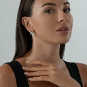 Серьги из серебра с топазами и фианитами