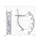 Серьги из серебра с фианитами