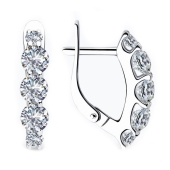 Серьги из серебра с фианитами