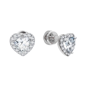 Серьги из серебра с фианитами