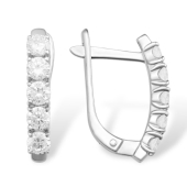 Серьги из серебра с фианитами