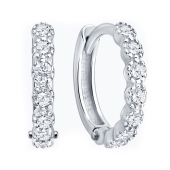 Серьги из серебра с фианитами