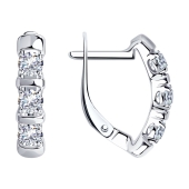 Серьги из серебра с фианитами