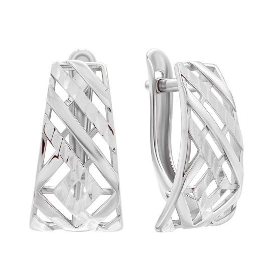 Серьги из серебра с фианитами