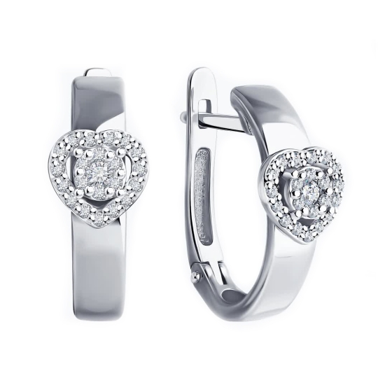 Серьги из золота с фианитами