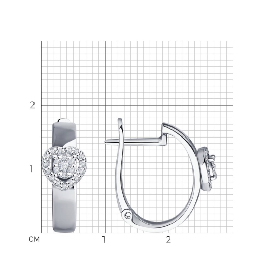 Серьги из золота с фианитами