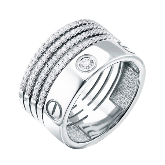 Кольцо из золота с фианитами