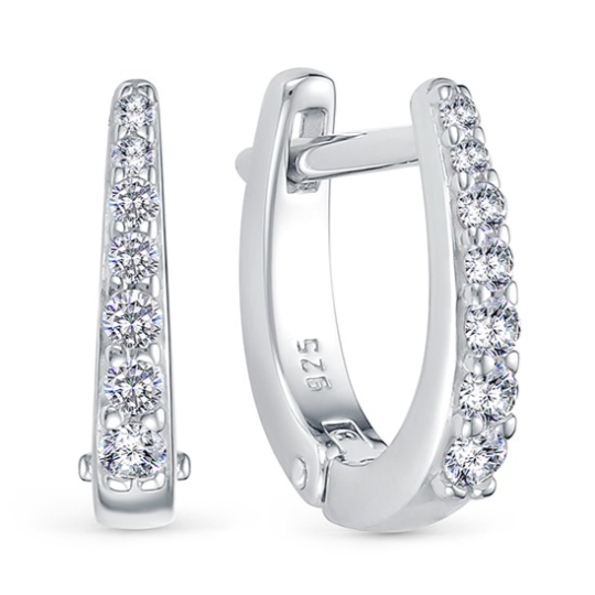 Серьги из серебра с бриллиантами