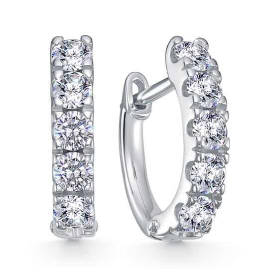 Серьги из серебра с фианитами