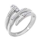 Кольцо из серебра с фианитами