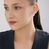 Серьги из серебра с фианитами