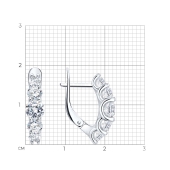Серьги из серебра с фианитами