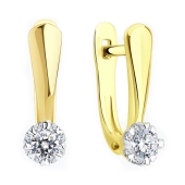 Серьги из лимонного золота с бриллиантами