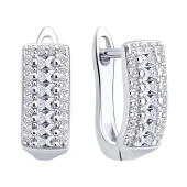 Серьги из серебра с фианитами