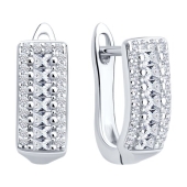 Серьги из серебра с фианитами