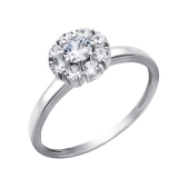 Кольцо из серебра с фианитами