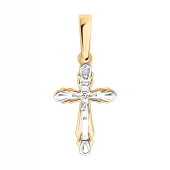 Подвеска-крест из золота с бриллиантом