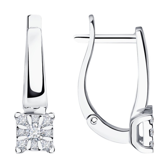 Серьги из золота с бриллиантами и изумрудами