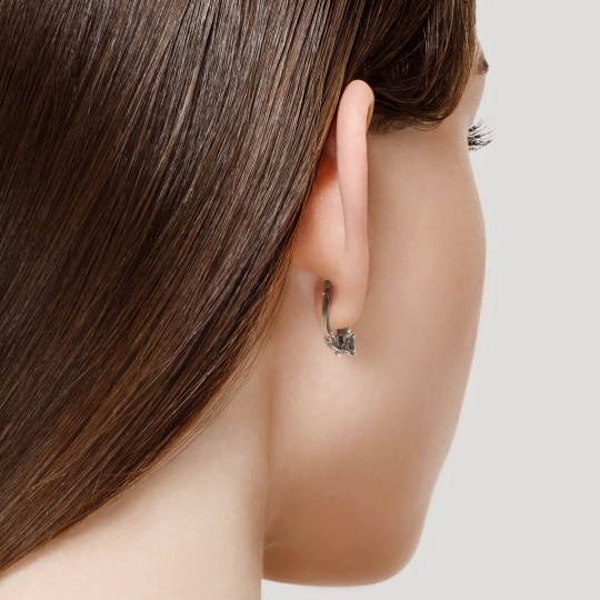 Серьги из золота с бриллиантами и изумрудами