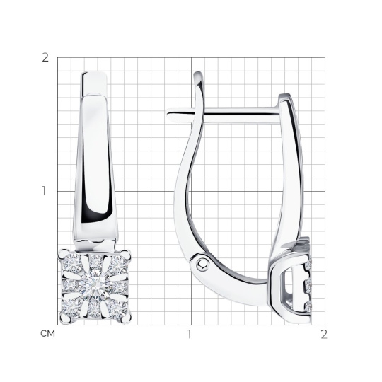 Серьги из белого золота с бриллиантами