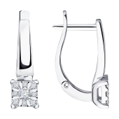 Серьги из белого золота с бриллиантами