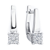 Серьги из белого золота с бриллиантами
