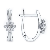 Серьги из белого золота с бриллиантами