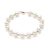Браслет из жемчуга с золотыми вставками