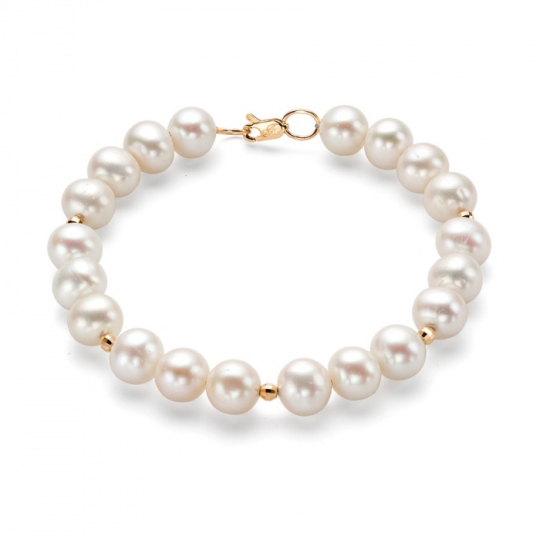 Браслет из жемчуга с золотым замком