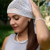 Бусы из жемчуга с золотыми вставками