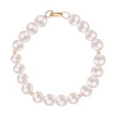 Браслет из жемчуга с золотыми вставками