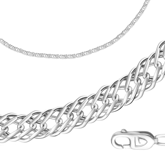 Цепь из белого золото плетения "Снейк"