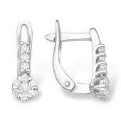 Серьги из серебра с фианитами
