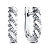 Серьги из серебра с фианитами
