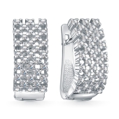 Серьги из серебра с фианитами