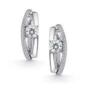 Серьги из серебра с фианитами