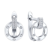 Серьги из серебра с фианитами