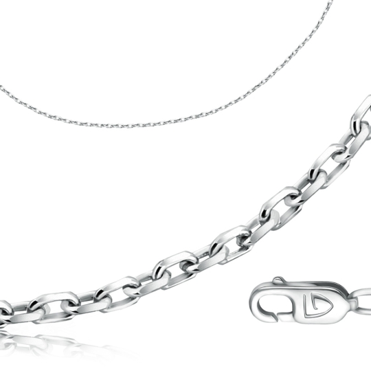 Цепь из белого золота плетения "Якорное"