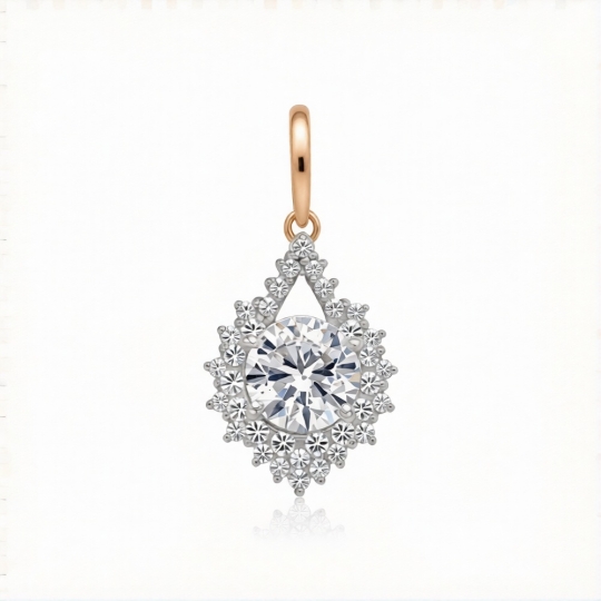 Подвеска из золота с фианитами "А"