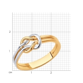 Кольцо из серебра с позолотой